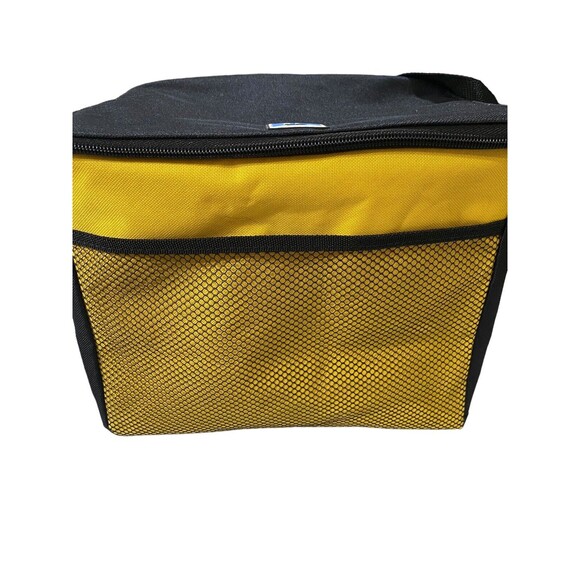Ice Cubed Insulated Cooler Bag w/Front Mesh Pocket Black Blue Adjustable Strap - Picture 9 of 13